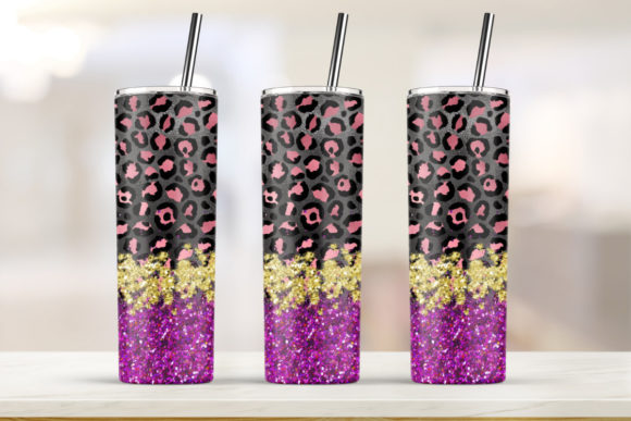 20oz Skinny Tumbler Pink and Gold Graphics