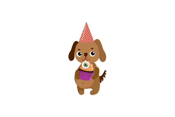 Animal Dog Party Cup Cake Halloween Svg Graphics