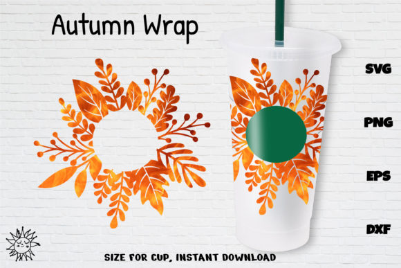Autumn Leaf Svg Full WrapCold Cup 24 Oz