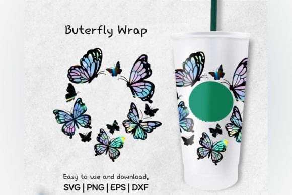 Butterfly Svg Venti Cold Cup 24 Oz: Graphics and Crafts for Branding