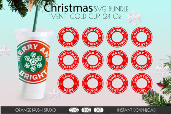 Christmas Bundle Venti Cup Graphics and Crafts