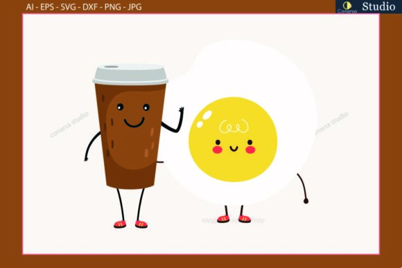 Coffee - Cup Egg Kawaii Svg