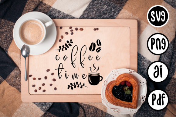 Coffee SVG Coffee Time Print for Crafts and Graphics