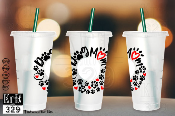 Dog Mom Wreath SVG Decal Cold Cup: Graphics and Crafts for Real Projects