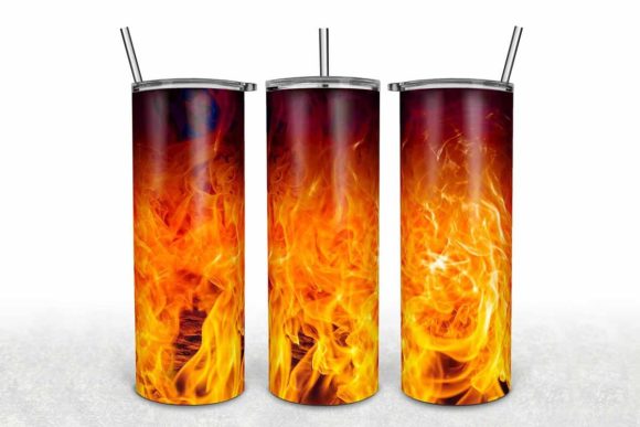 Flames Seamless, 20oz Skinny, Tumbler Graphics