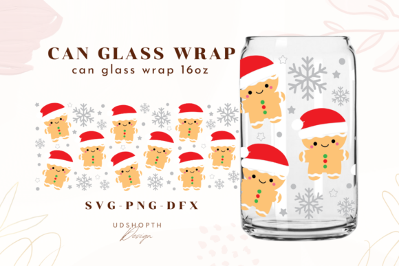 Gingerbread Can Glass Wrap Svg Graphics