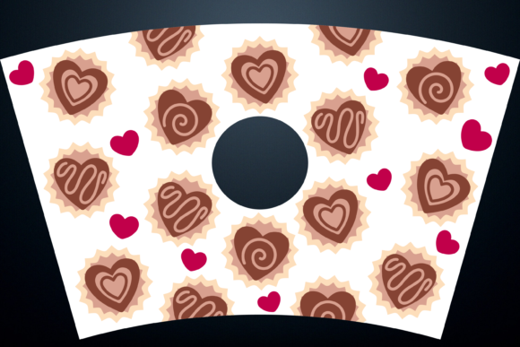 Heart Chocolates Wrap 24oz Svg