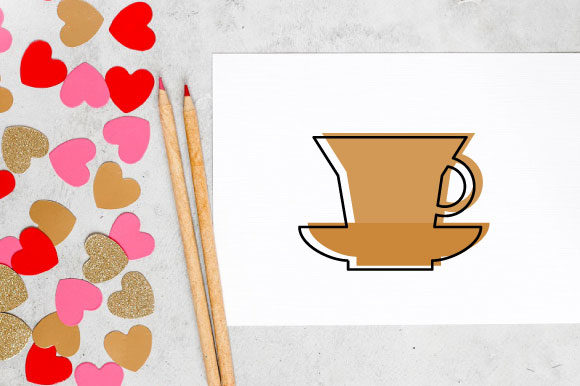 Kitchenware Illustration - Coffee Cup: Graphics for Crafts