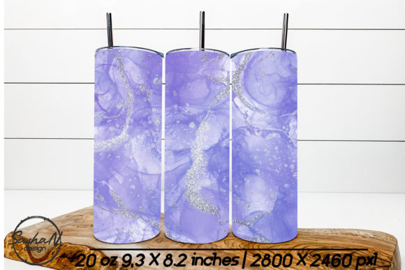 Purple and Silver 20 Oz Skinny Tumbler Graphics