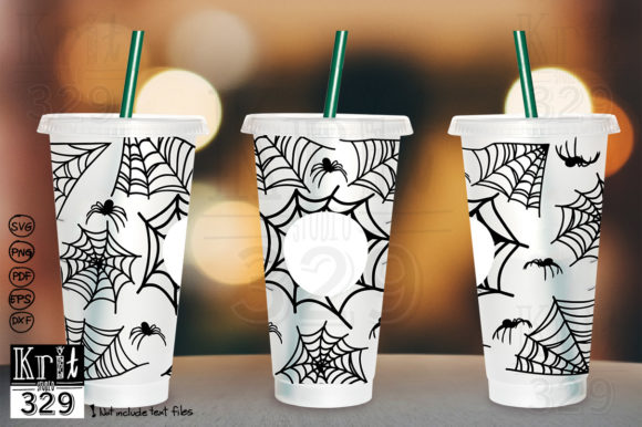 Spider Web SVG Decal Cold Cup - Graphics & Crafts