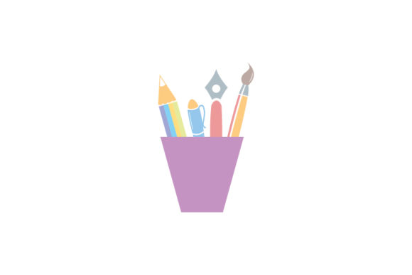 Stationery in the Cup Icon Vector Design Graphics