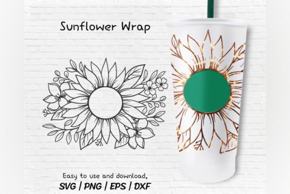 Sunflower Svg Venti Cold Cup 24 Oz Graphics