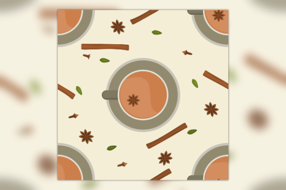 Top View Masala Chai Seamless Pattern