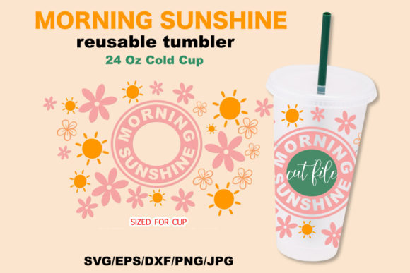 Tumbler Morning Sunshine Seamless Wrap Graphics