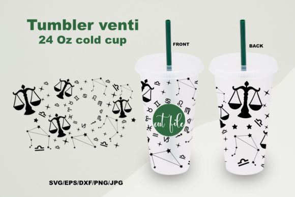 Tumbler Venti Librai Seamless Wrap Svg