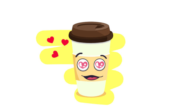 Valentine Coffee Cup Romantic Design Graphics