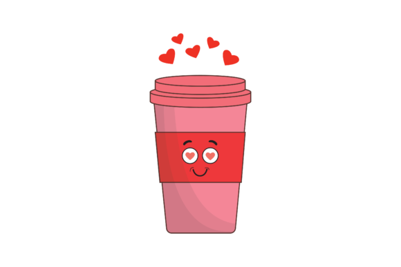 Valentine Kawaii Cup Drink Vector Graphics